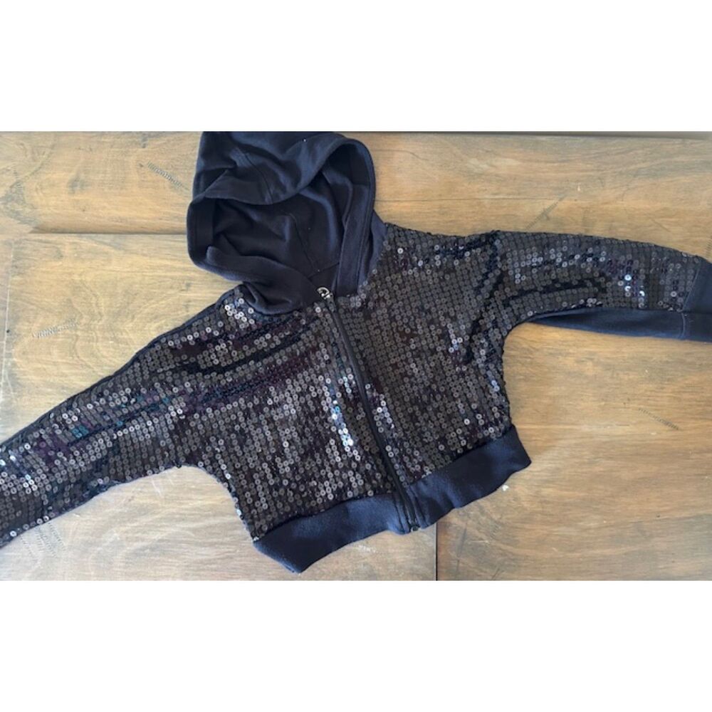 Justice Black Sequin Hoodie 8587 Size 8